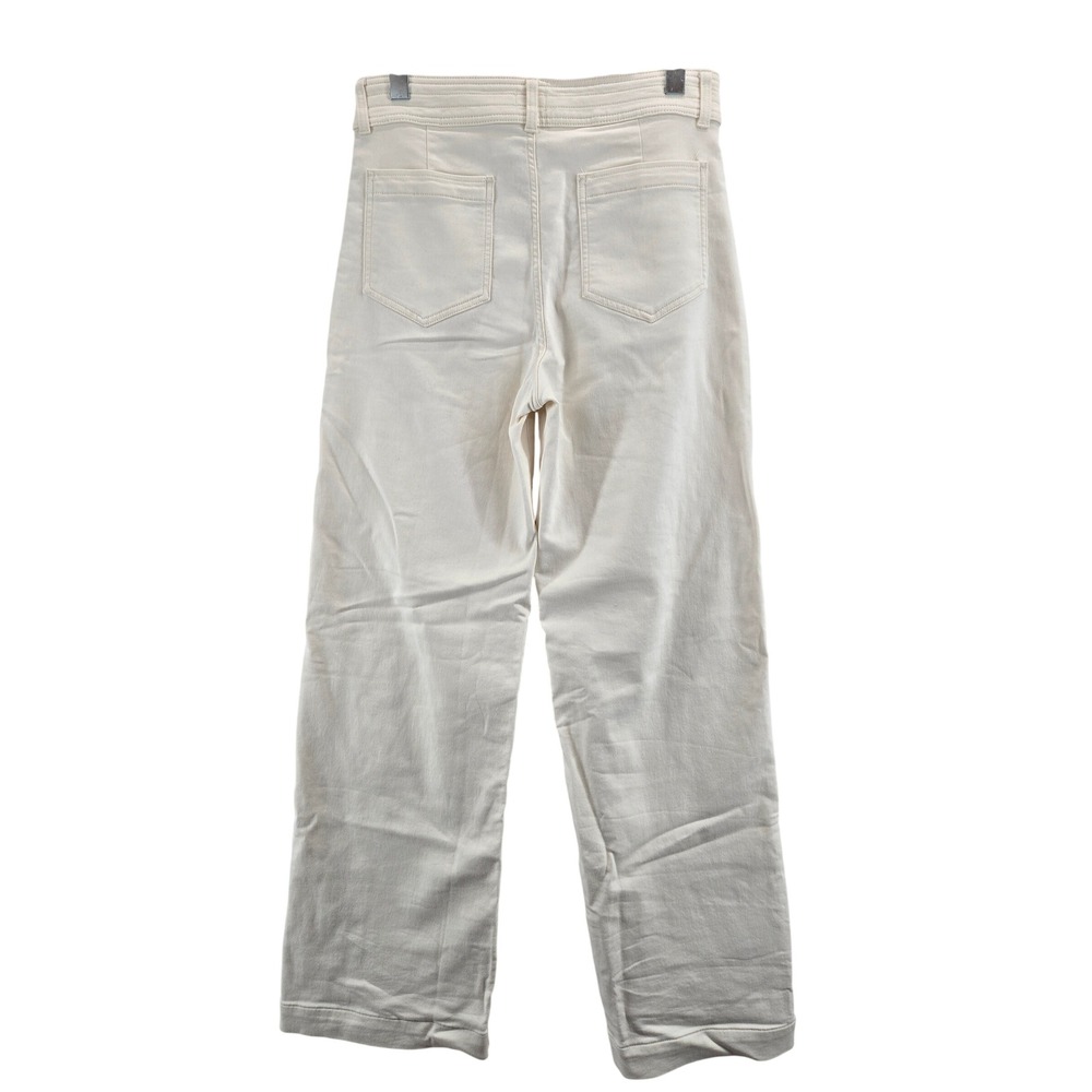 Faherty Harbor Wide Leg Pants Womens 30 Egret High Rise Double Button Stretch - Picture 5 of 13